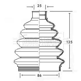 Гофрований кожух, приводний вал, Borg & Beck BCB2302