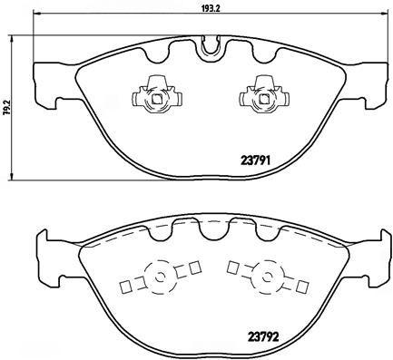 Комплект гальмівних накладок, дискове гальмо, Brembo P06047