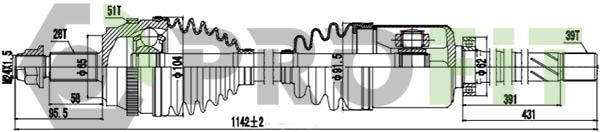 Приводний вал, Profit 2730-0862