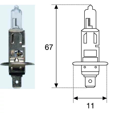 Лампа розжарювання, фара дальнього світла, 55Вт, h1, виконання цоколя P14,5s, H1 12 Лампа накаливания H1 12V 55W MAGNETI MARELLI, Magneti Marelli