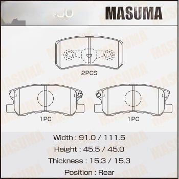 Комплект гальмівних колодок, Masuma MS-3450