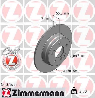 Гальмівний диск, Zimmermann 400.1412.20