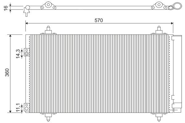 Конденсатор, система кондиціонування повітря, C4/C4 PICASSO/P307 04-, Valeo 818171