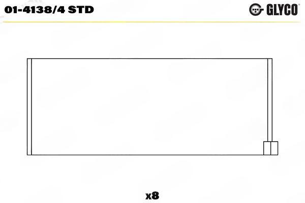 Підшипник шатуна, Glyco 01-4138/4STD