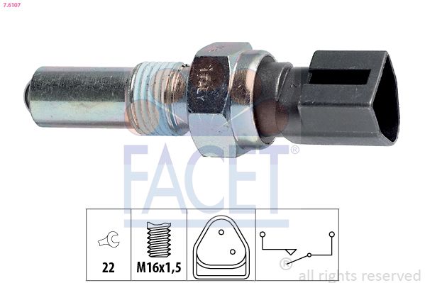 Перемикач, ліхтар заднього ходу, Facet 7.6107