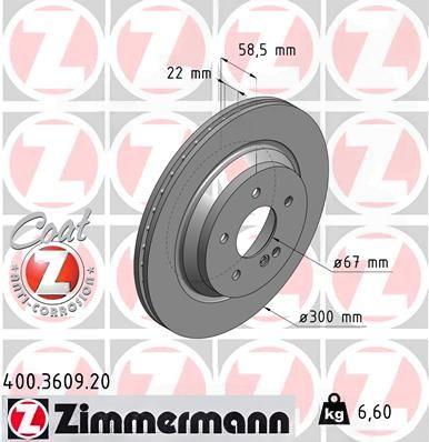 Гальмівний диск, Zimmermann 400.3609.20