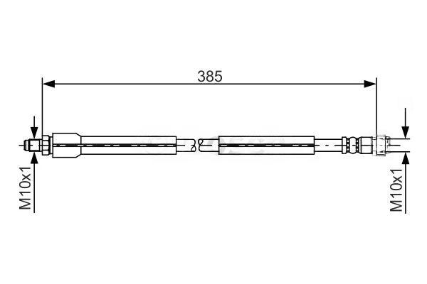Гальмівний шланг, 385мм, Bosch 1987476949
