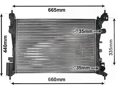 Радіатор, система охолодження двигуна, Van Wezel 37002408