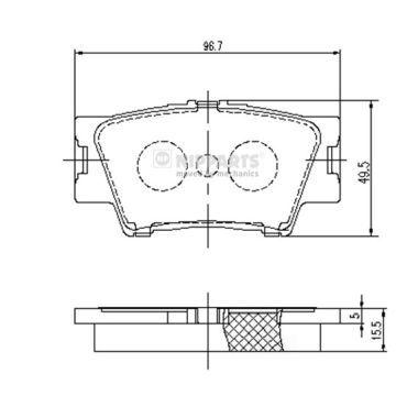 Комплект гальмівних накладок, дискове гальмо, Nipparts J3612035