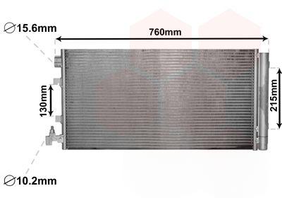 Конденсатор, система кондиціонування повітря, RENAULT FLUENCE (08-), Van Wezel 43005449