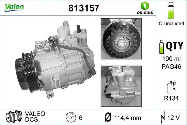 Компресор, система кондиціонування повітря, Valeo 813157