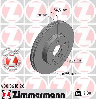 Гальмівний диск, Zimmermann 400.3618.20