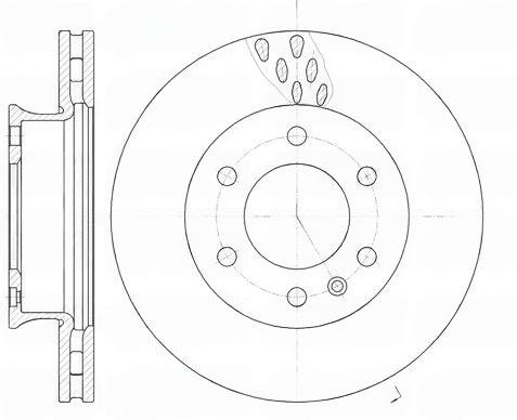 Гальмівний диск, передня вісь, з вентиляцією, 300мм, кількість отворів 6, Sprinter (906) - VW Crafter, 2006>, Remsa 61034.10