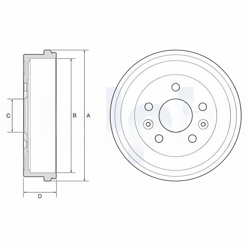 Гальмівний барабан, 51мм, RENAULT гальмівний барабан DUSTER 1.5 dCi 4x4 11-, DACIA, Delphi BF597