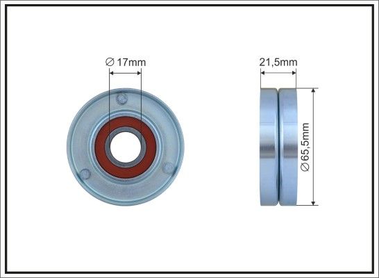 Натяжний ролик, поліклиновий ремінь, Chevrolet Aveo/Kalos/Cruze/Orlando/Trax, Fiat Croma/Stilo, Opel Astra G/H 1.4-1.8LPG 09.98- 65,5x17x21, Caffaro