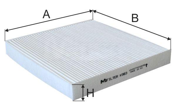 Фільтр, повітря у салоні, 30мм, фільтр пилку, HONDA ACCORD/ACCORD TOURER 2002-, ACCORD 2008-, Mfilter K983