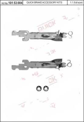 Комплект регуляторів, барабанне гальмо, Renault Kangoo 97-/VW Caddy III 04- (к-кт 2шт.), Quick Brake 10153004