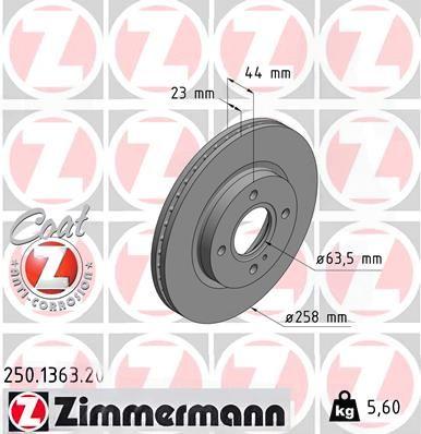 Гальмівний диск, Zimmermann 250.1363.20