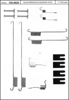 Комплект приладдя, гальмівна колодка, Quick Brake 105-0829