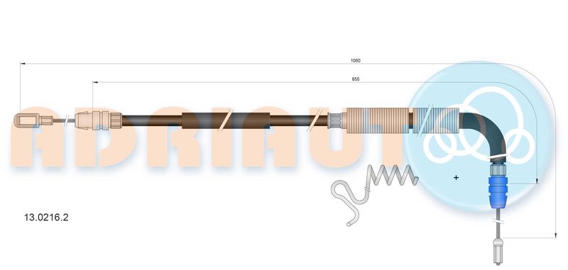 Тросовий привод, стоянкове гальмо, Adriauto 13.0216.2