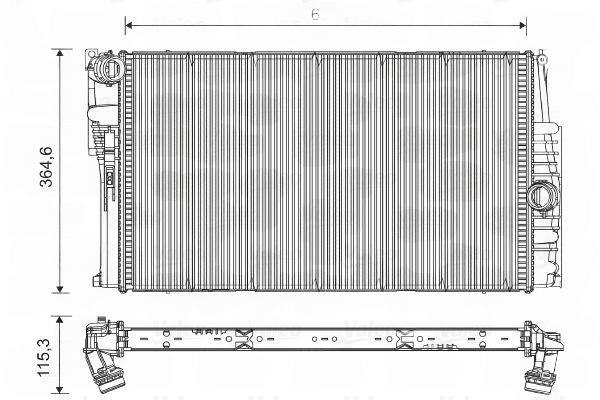 Радіатор, система охолодження двигуна, Valeo 735454