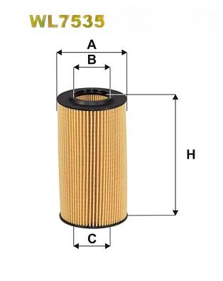 Оливний фільтр, фільтрувальний елемент, Audi A4 (8W), A5 (F5), A6 (4G2/4G5), A6 (4A), A7 (4GA), A8, Q5 II, Q7, Q8, Wix Filters WL7535
