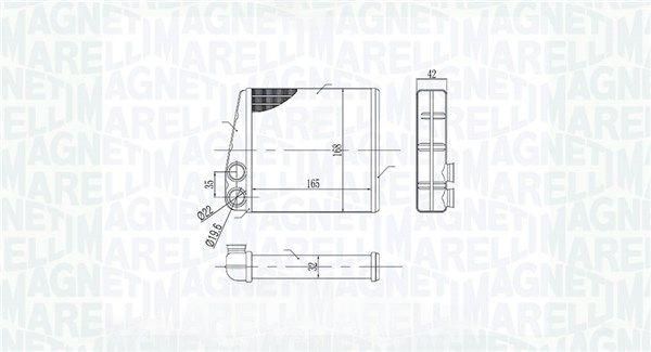 Теплообмінник, система опалення салону, Magneti Marelli 350218440000