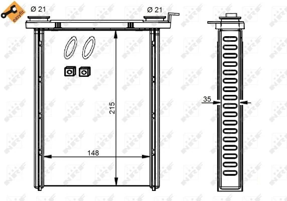 Теплообмінник, система опалення салону, FIAT TALENTO, NISSAN NV300, OPEL VIVARO B, RENAULT FLUENCE, GRAND SCENIC III, MEGANE, Nrf 54346