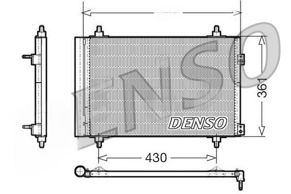 Конденсатор, система кондиціонування повітря, CITROEN BERLINGO (B9) 14-, BERLINGO 10-, BERLINGO (B9) 12-, Denso DCN07008