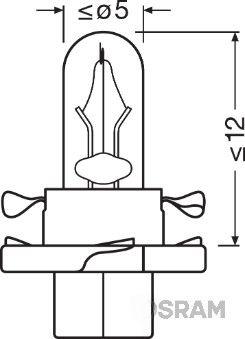 Лампа розжарювання, підсвічування приладів, Osram 2452MFX6