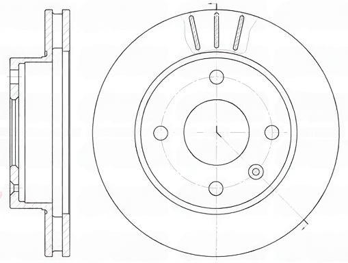 Гальмівний диск, передня вісь, з вентиляцією, 239,5мм, кількість отворів 4, FORD ESCORT, ORION, SIERRA передн., вент., Remsa 6097.10