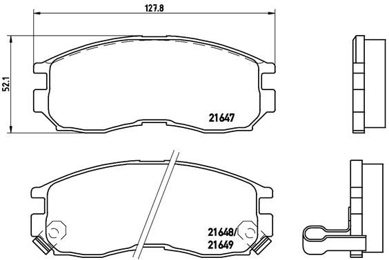 Комплект гальмівних накладок, дискове гальмо, Brembo P54014