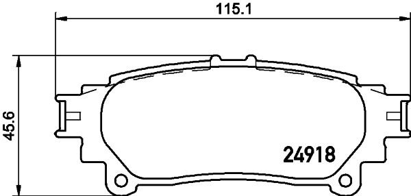 Комплект гальмівних накладок, дискове гальмо, Hella 8DB355015-371