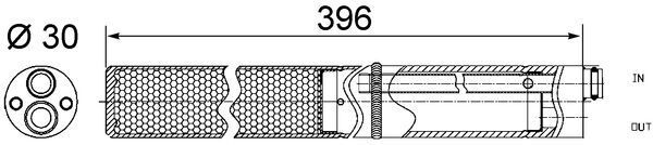 Осушувач, система кондиціонування повітря, VW Caddy III 1.4-1.6/1.9D 04-15, Mahle AD244001S