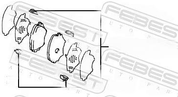 Комплект приладдя, накладка дискового гальма, Febest 0103-ACA2F