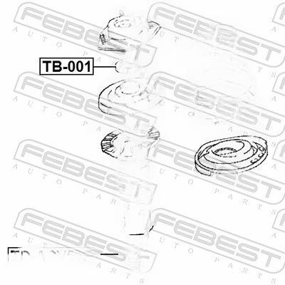 Підшипник котіння, опорний підшипник амортизатора, Febest TB-001