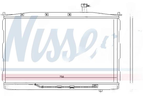 Радіатор, система охолодження двигуна, HYUNDAI Santa Fe II (CM), Nissens 67505