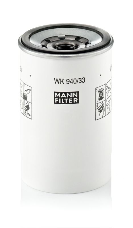 Фільтр палива, фільтр для накручування, RVI Magnum, Premium, Mann-Filter WK940/33X