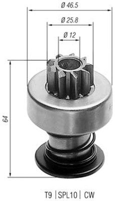 Мала шестірня, стартер, OPEL 1,0-1,3 79-94 SEAT 1,2/1,4 81-84 [940113020023], Magneti Marelli 940113020023