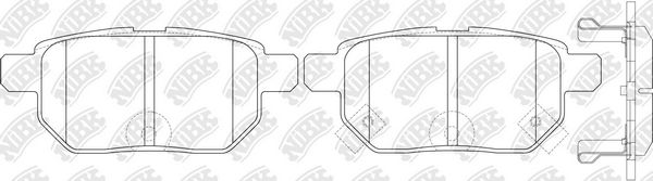 Комплект гальмівних накладок, дискове гальмо, Nibk PN1519