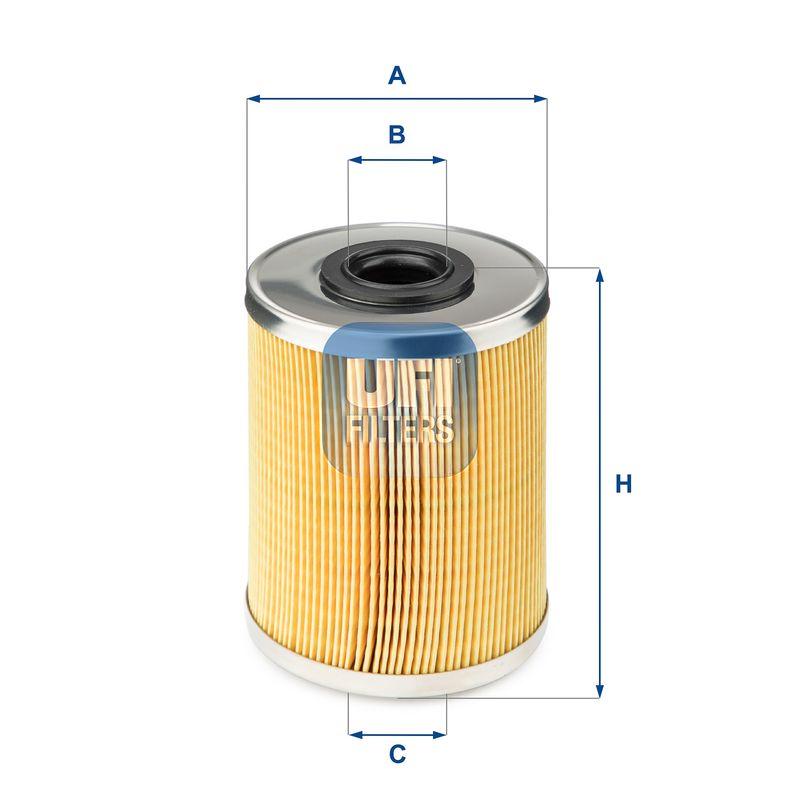 Фільтр палива, фільтрувальний елемент, OPEL/RENAULT MOVANO/MASTER/LAGUNA/MEGANE -01/-07 DIESEL, Ufi 26.687.00