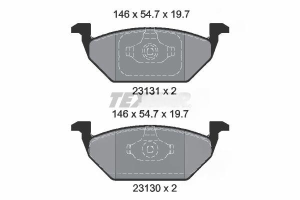 Комплект гальмівних накладок, дискове гальмо, Textar 2313001