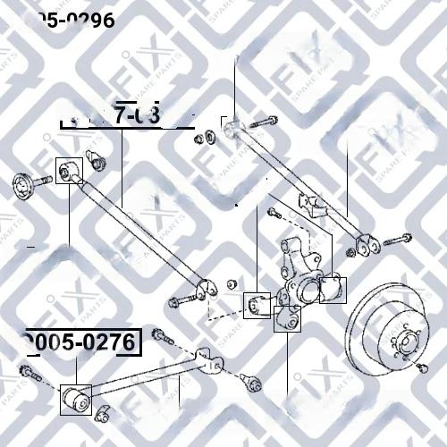 Сайлентблок заднего поперечного рычага toyota avensis 97-, Q-Fix Q0050296