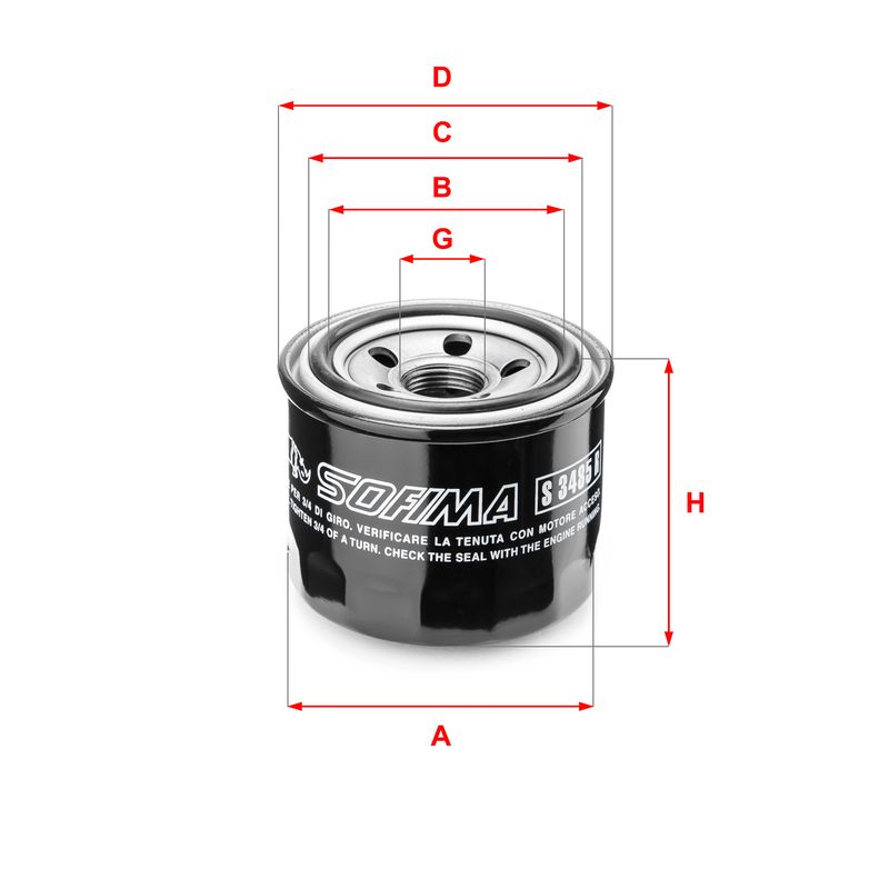 Оливний фільтр, фільтр для накручування, Mitsubishi Colt,Galant,L300,Lancer,Pajero (бенз. двиг.), Sofima S3485R