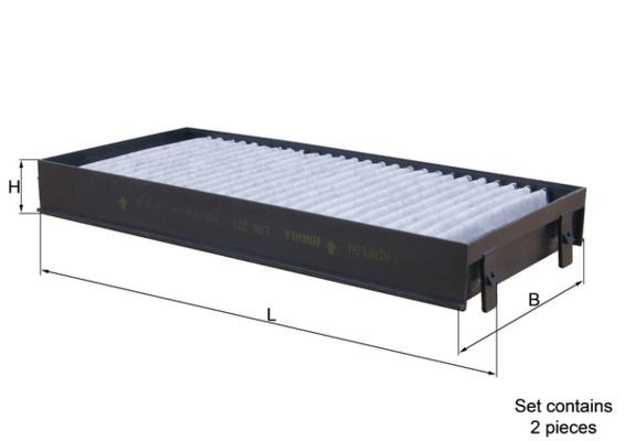 Фільтр, повітря у салоні, 34мм, вугільний фільтр, BMW X5 (E70),BMW X6 (E71, E72), Mahle LAK221/S