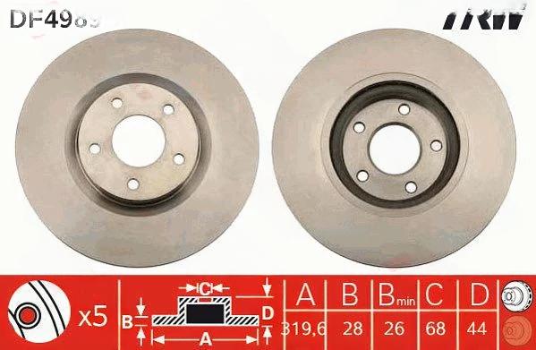 Гальмівний диск, Trw DF4989S