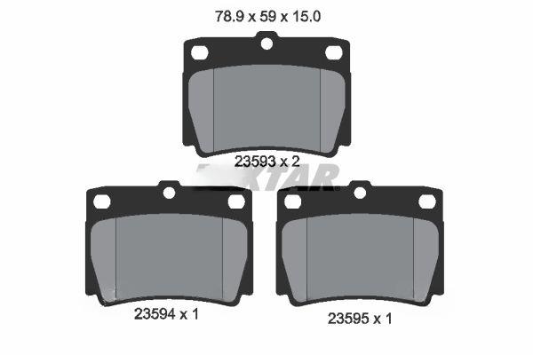Комплект гальмівних накладок, дискове гальмо, Textar 2359301