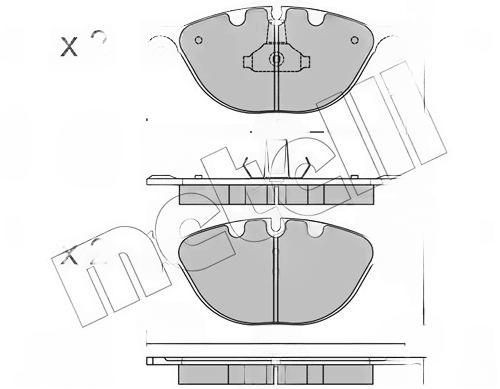 Комплект гальмівних накладок, дискове гальмо, підготовано для індикатора попередження про знос, Metelli 22-0830-0