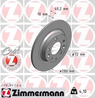 Гальмівний диск, Zimmermann 370.3075.20