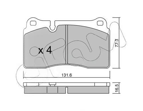Комплект гальмівних накладок, дискове гальмо, Cifam 8226590